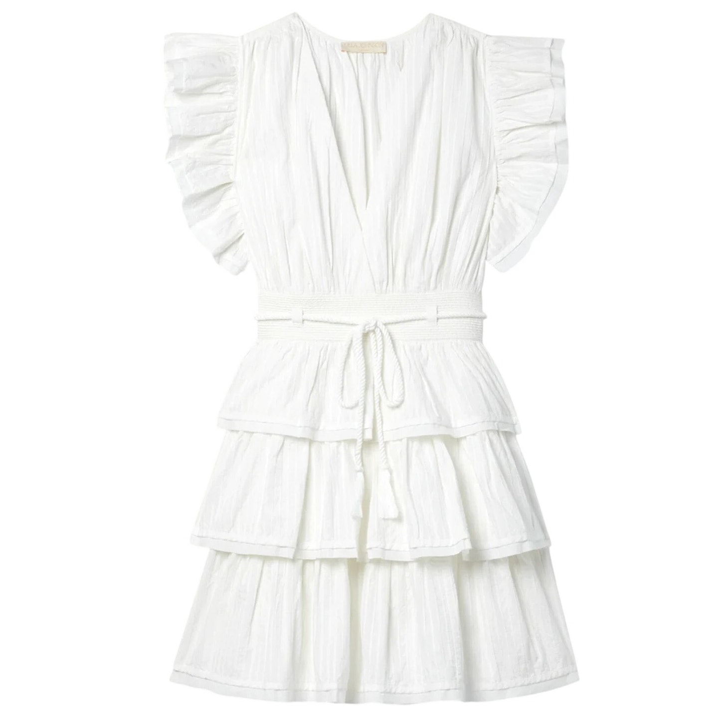 Ulla Johnson Ruffled White Camilla Mini Dress Size Us 8